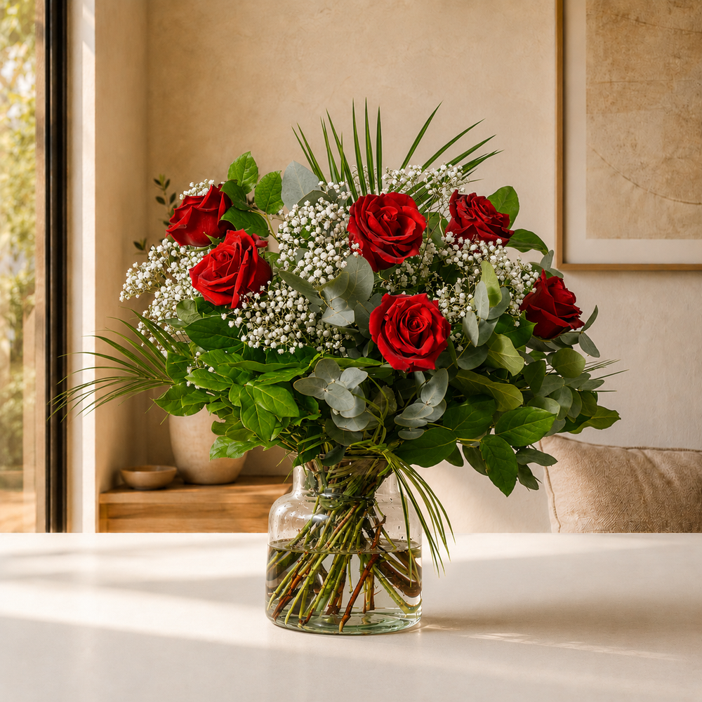 Anniversary flowers - Half Dozen Red Roses - Dublin delivery