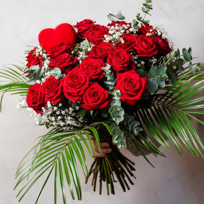 Two Dozen Red Roses bouquet ready for hand delivery across Dublin and Ireland