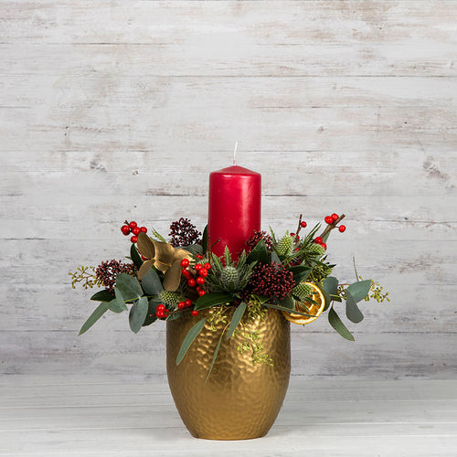 Festive Candle Arrangement - Flowers Made Easy