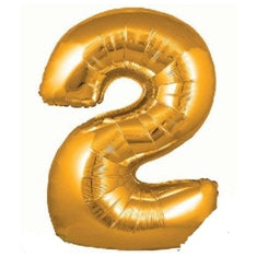 Number "2" Large Gold Foil Balloon