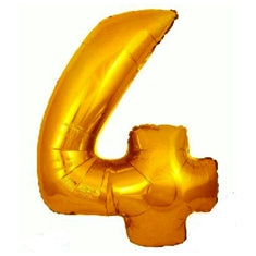 Number "4" Large Gold Foil Balloon
