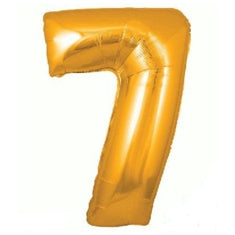 Number "7" Large Gold Foil Balloon