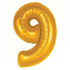 Number "9" Large Gold Foil Balloon