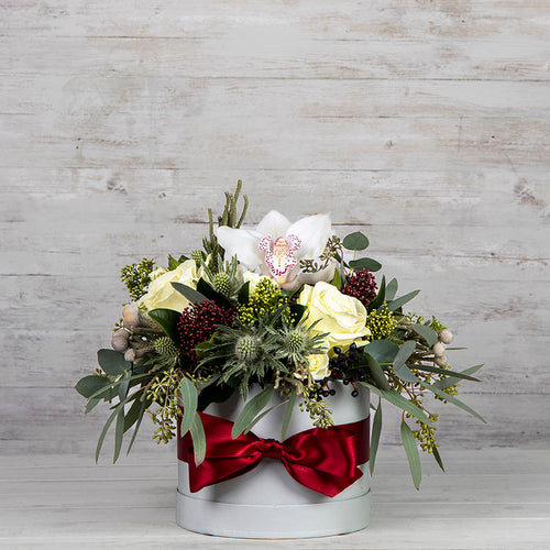 White Hatbox - Flowers Made Easy