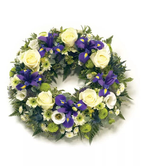 Wreath Purple and White - Flowers Made Easy