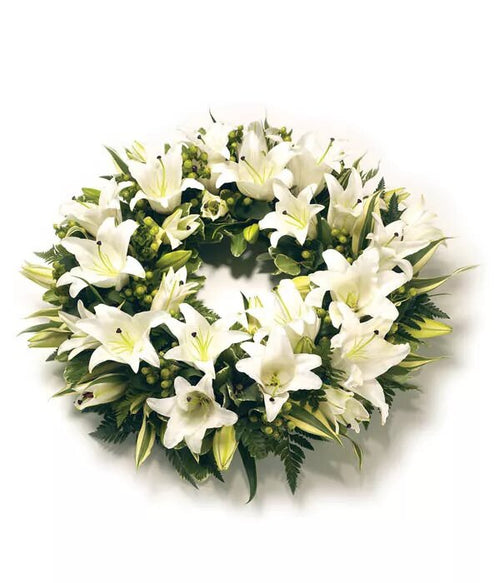 Wreath White Lily - Flowers Made Easy
